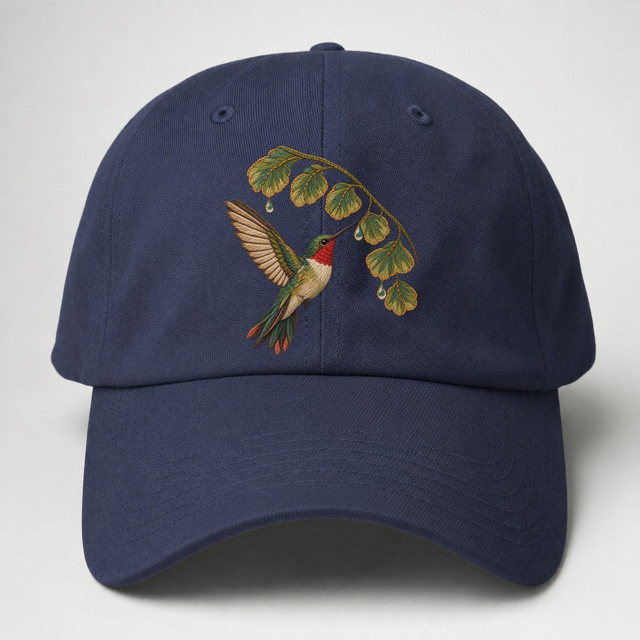 Fern Rain Hummingbird Gentle Wild Baseball Cap – Twilight Navy