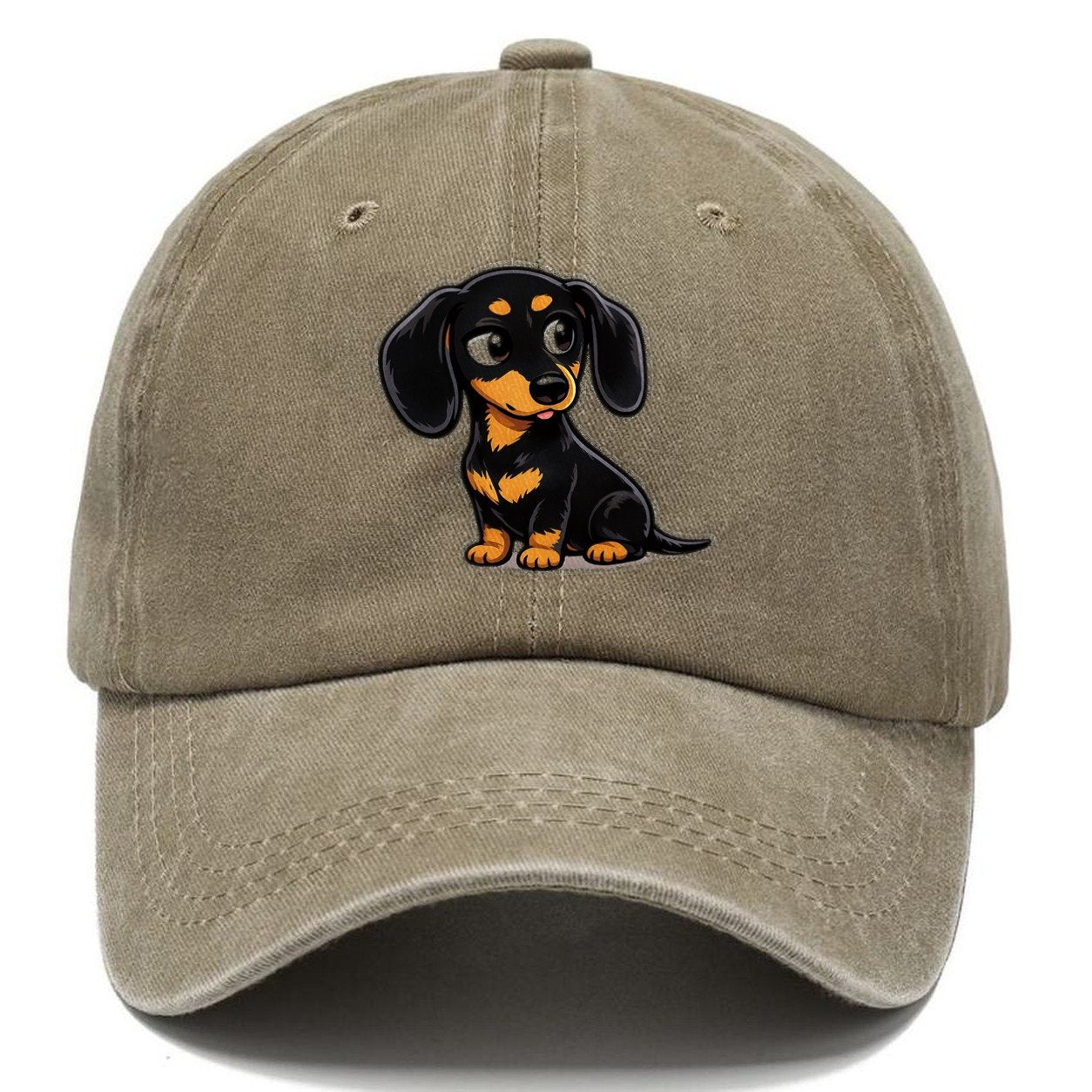 Dachshund Side Eye Classic Cap – Warm Sand