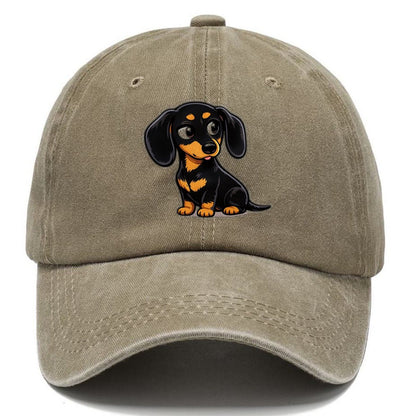 Dachshund Side Eye Classic Cap – Warm Sand