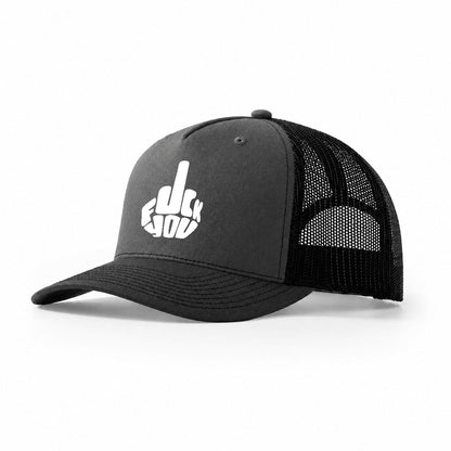 Fuck You! Cap Design Trucker Hat – Dark Grey Black