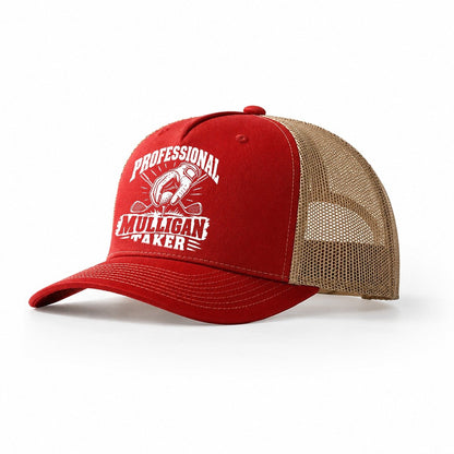 Professional Mulligan Taker Golf Life Trucker Hat – Red Khaki