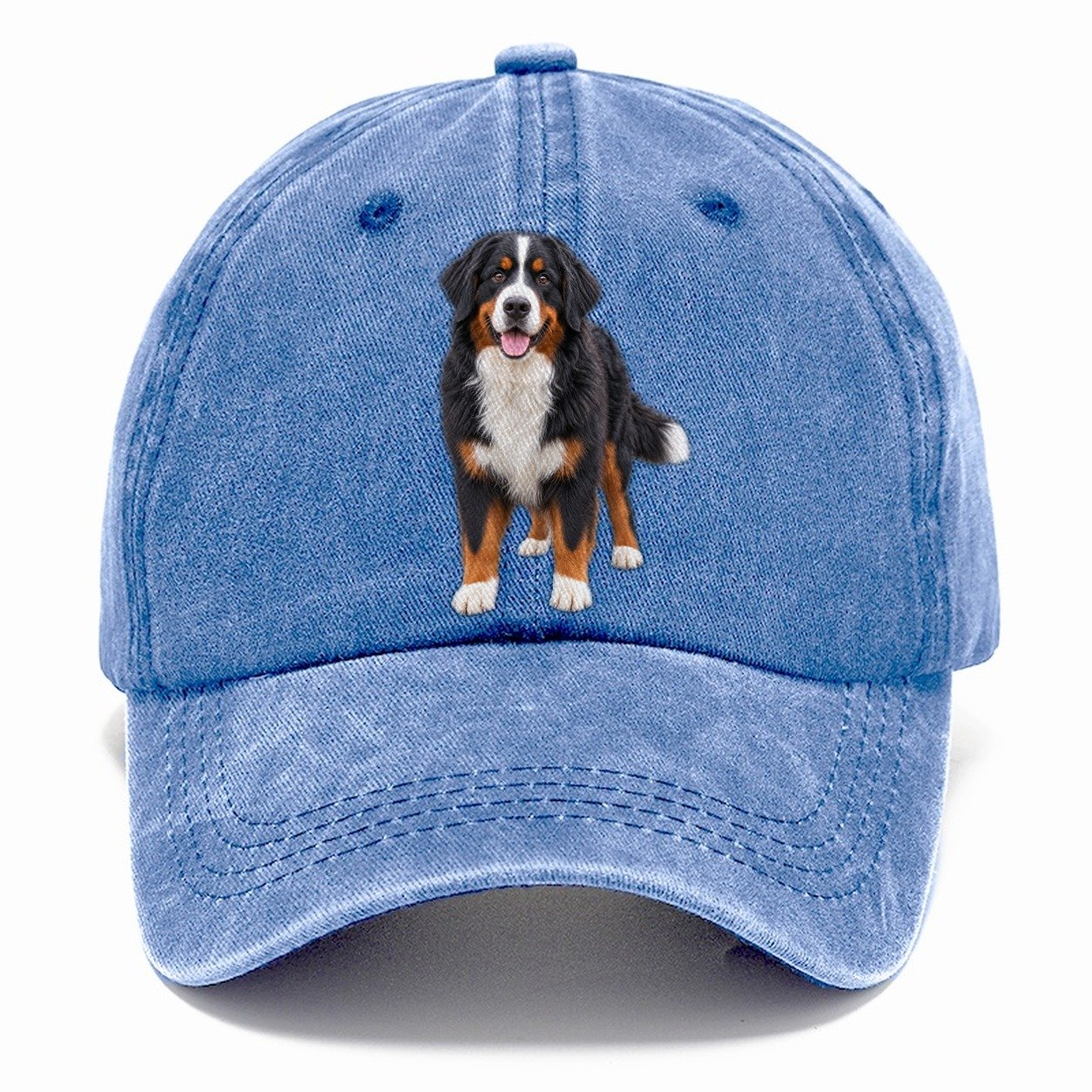 Bernese Mountain Dog Standing Top Breeds Classic Cap – Summer Sky