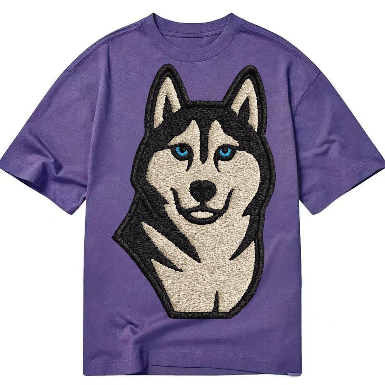 Husky Blue Eyes Close Up Portrait Classic T-shirt – Purple