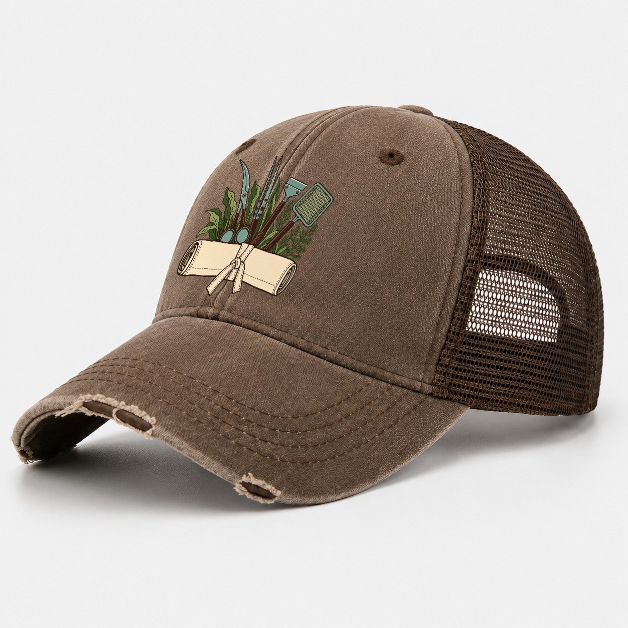 Aquarium Tool Roll Aquarium Keeping Washed Trucker Hat – Coffee