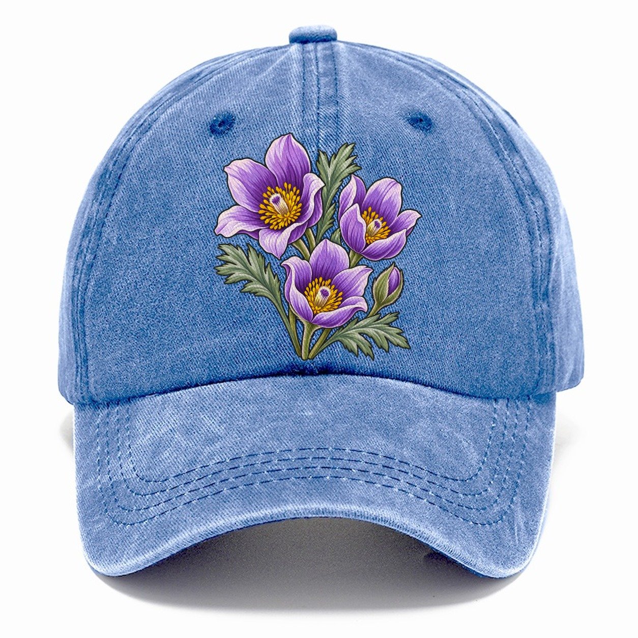 Manitoba Prairie Crocus Cluster Canada Cultural Icons Classic Cap – Summer Sky
