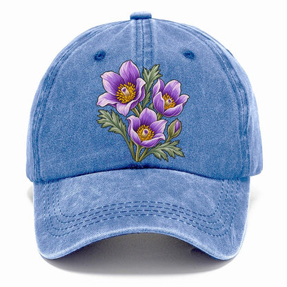 Manitoba Prairie Crocus Cluster Canada Cultural Icons Classic Cap – Summer Sky