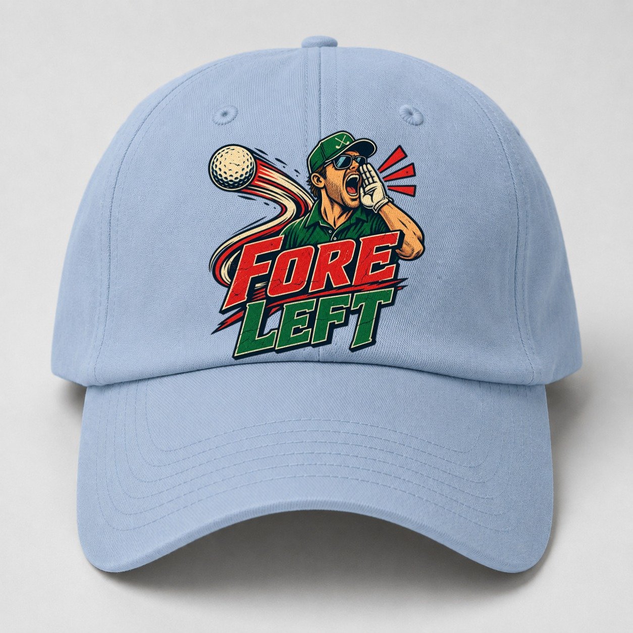 Fore Left Golf Life Baseball Cap – Light Blue