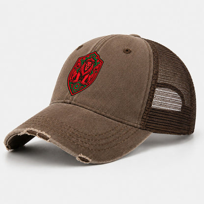 Morocco Minimal Emblem Country Logos Washed Trucker Hat – Coffee