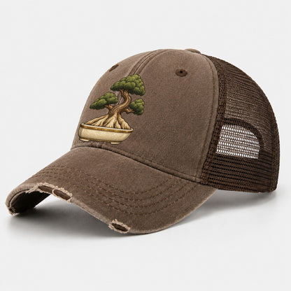 Exposed Nebari Specimen Bonsai Washed Trucker Hat – Coffee