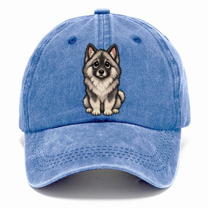 Keeshond Sitting Sweetheart Classic Cap – Summer Sky