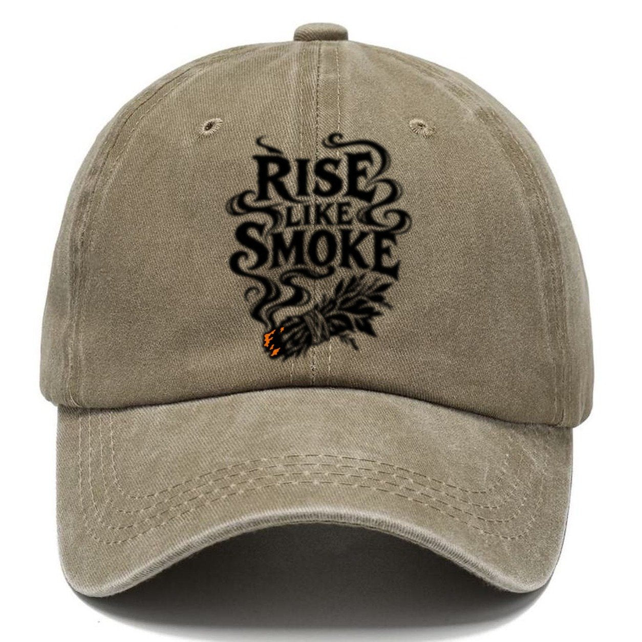 Rise Like Smoke Slogan Witch Magic Classic Cap – Warm Sand
