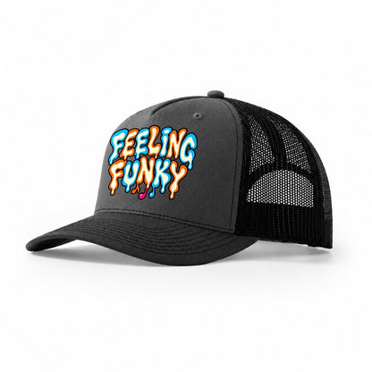 Feeling Funky Crazy Styles Trucker Hat – Dark Grey Black