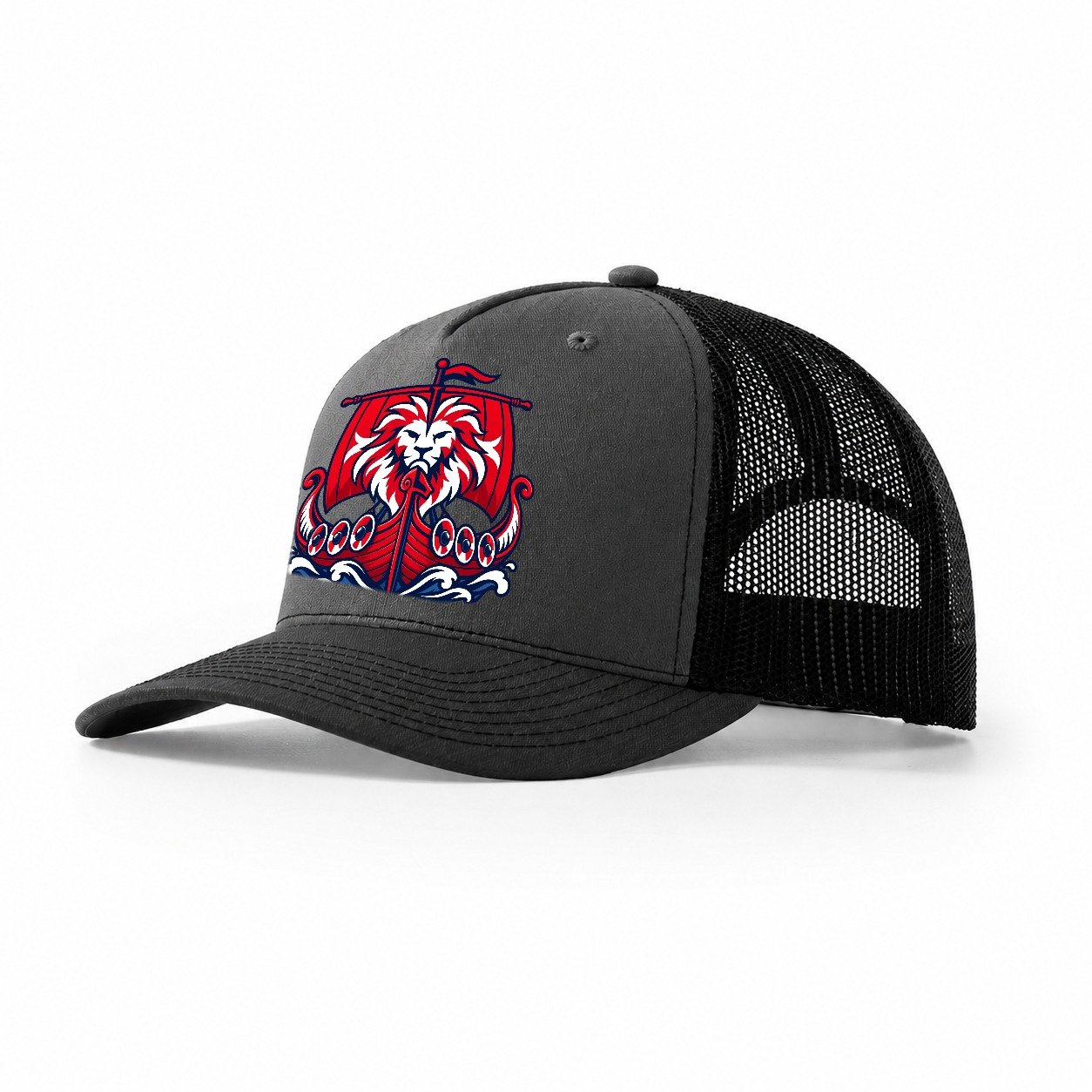Norway Minimal Emblem Country Logos Trucker Hat – Dark Grey Black