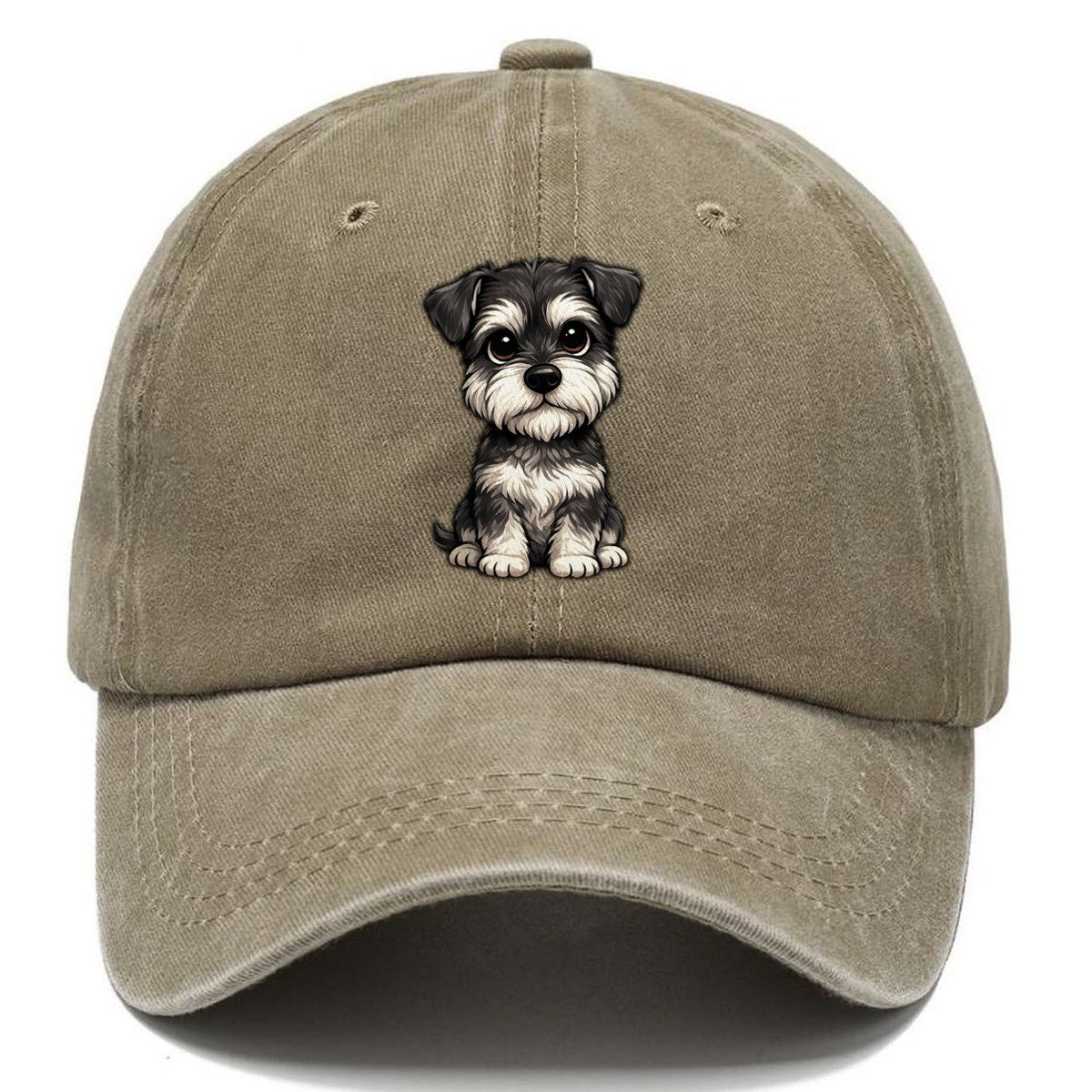 Miniature Schnauzer Sitting Sweetheart Classic Cap – Warm Sand