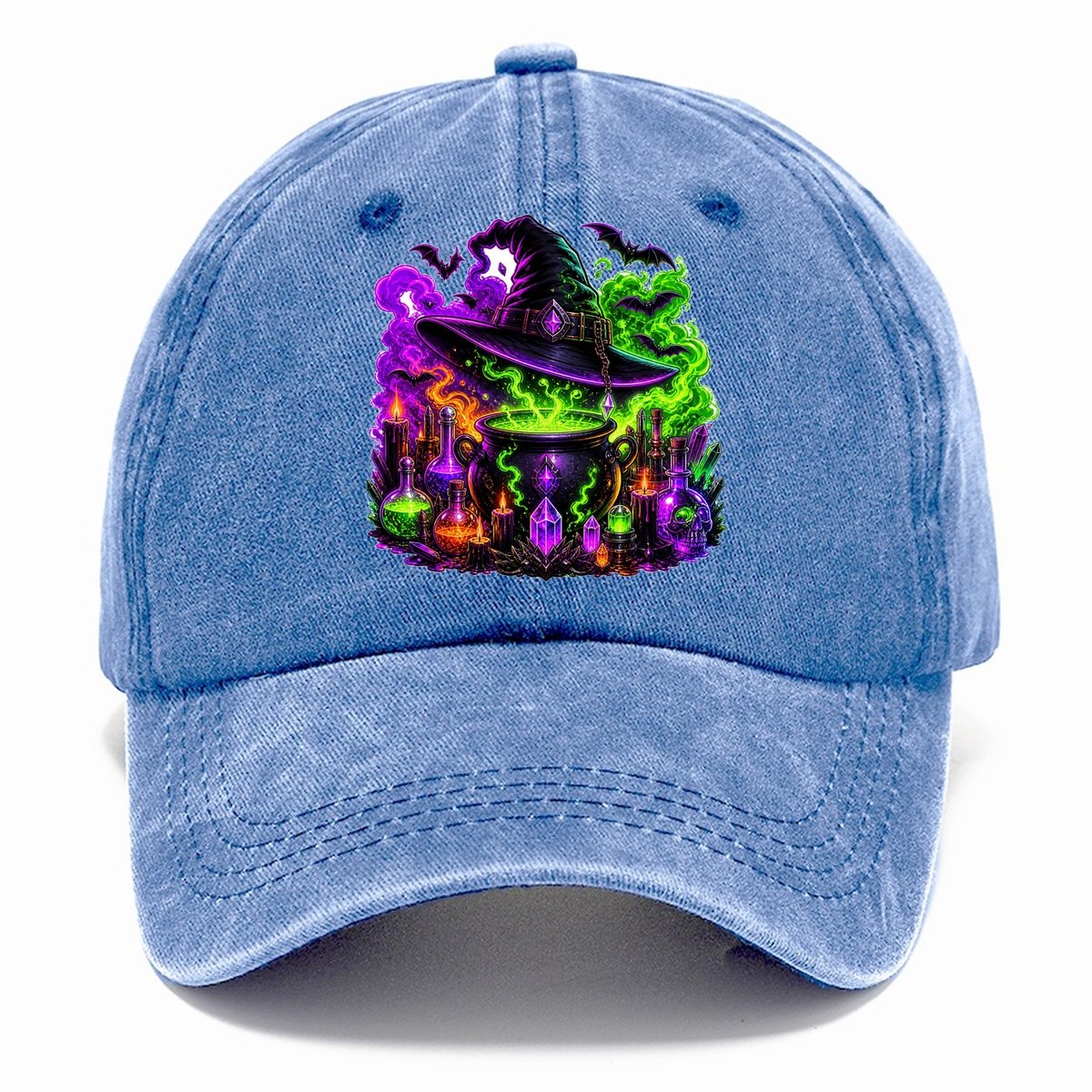 Neon Witch Cauldron Crystal Classic Cap – Summer Sky
