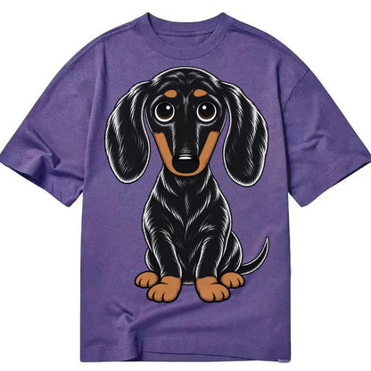 Retro Dachshund Classic T-shirt – Purple
