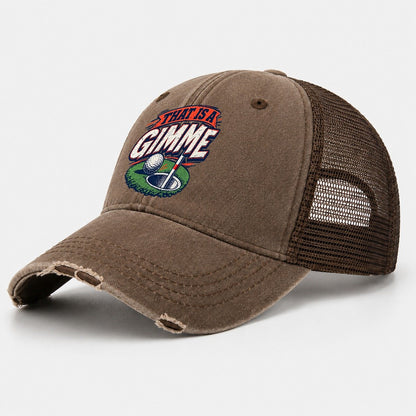 Thats A Gimme Golf Life Washed Trucker Hat – Coffee