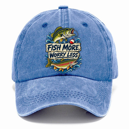 Fish More Worry Less Fishing Elegant Classic Cap – Summer Sky