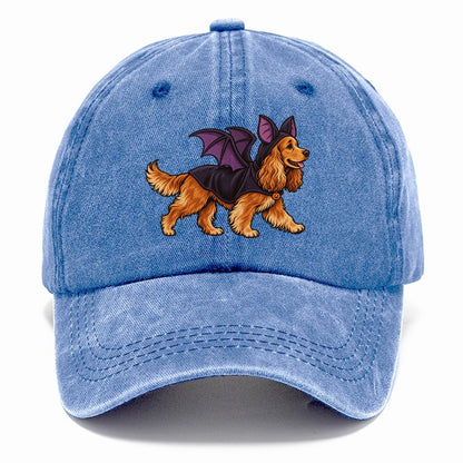 One Cocker Spaniel In Halloween Costume Bat Costume With Soft Felt Wings Halloween Dog Parade Classic Cap – Summer Sky