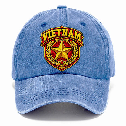 Vietnam Retro Badge Country Logos Classic Cap – Summer Sky
