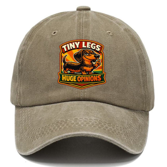 Tiny Legs Huge Opinions Dachshund Classic Cap – Warm Sand