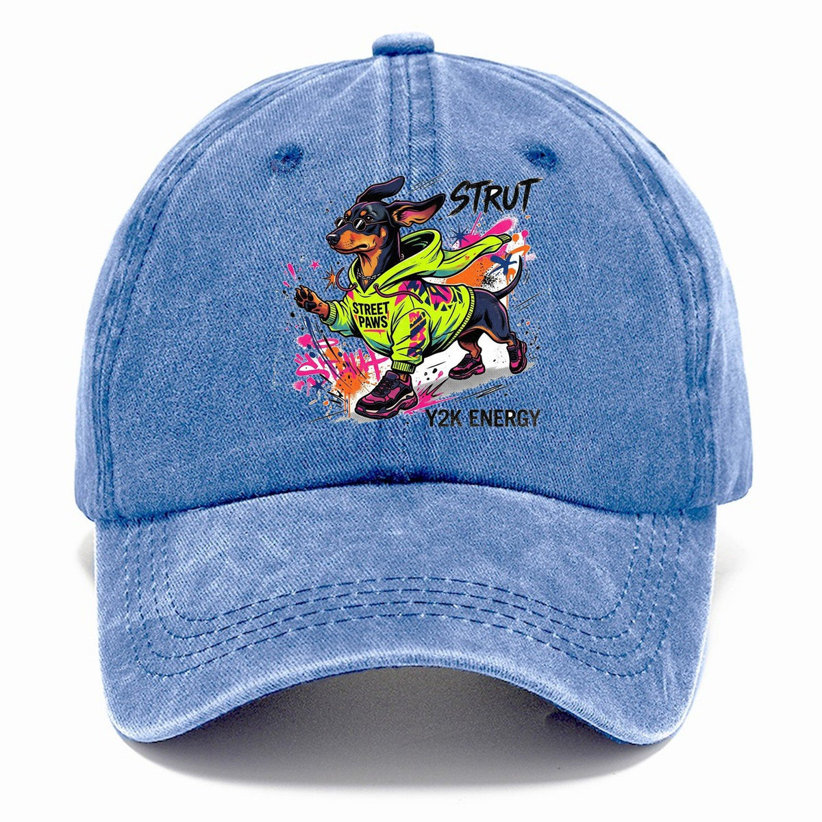 Strut Street Paws Y2K Energy Classic Cap – Summer Sky