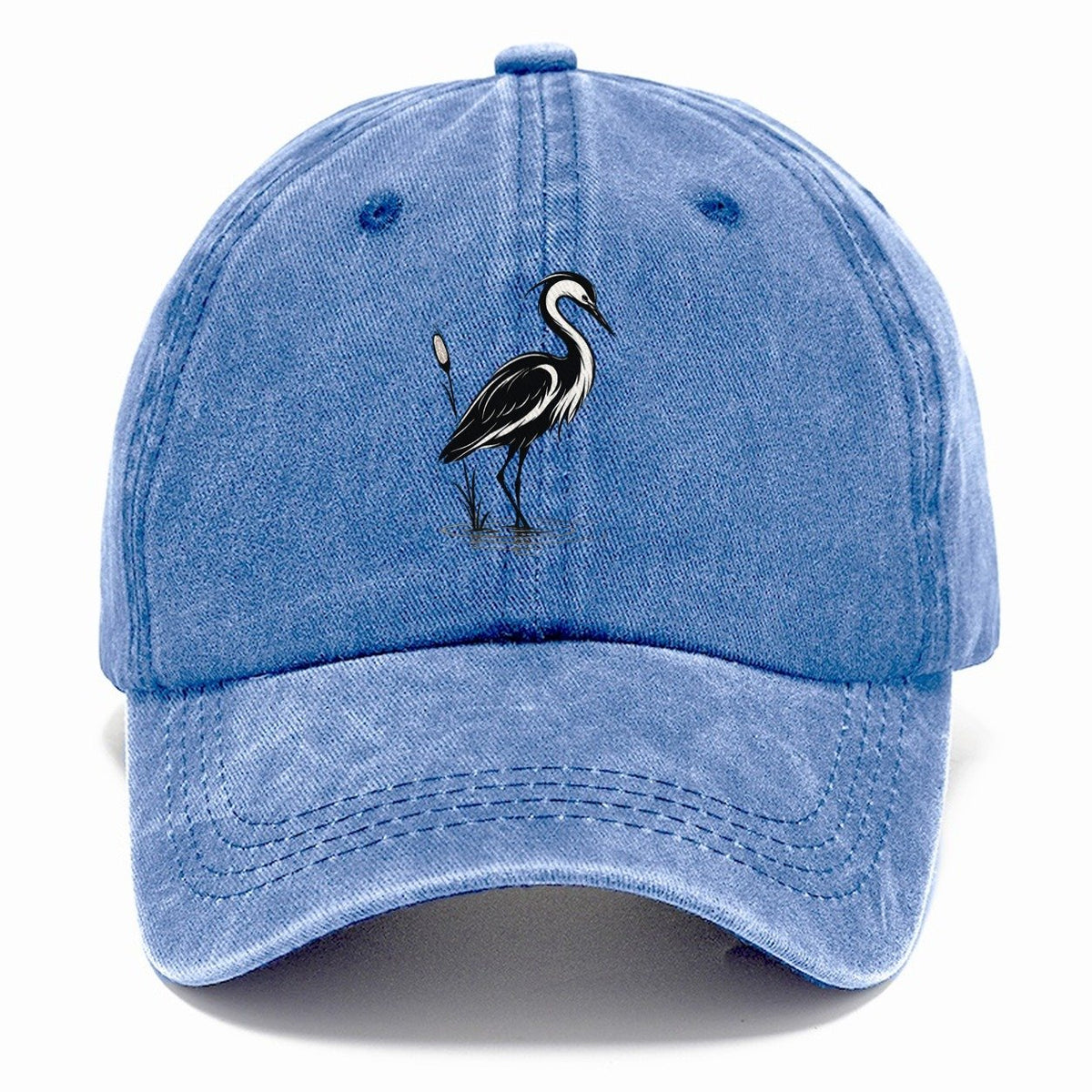Heron with Cattail Classic Cap – Summer Sky