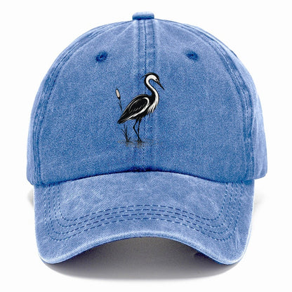 Heron with Cattail Classic Cap – Summer Sky