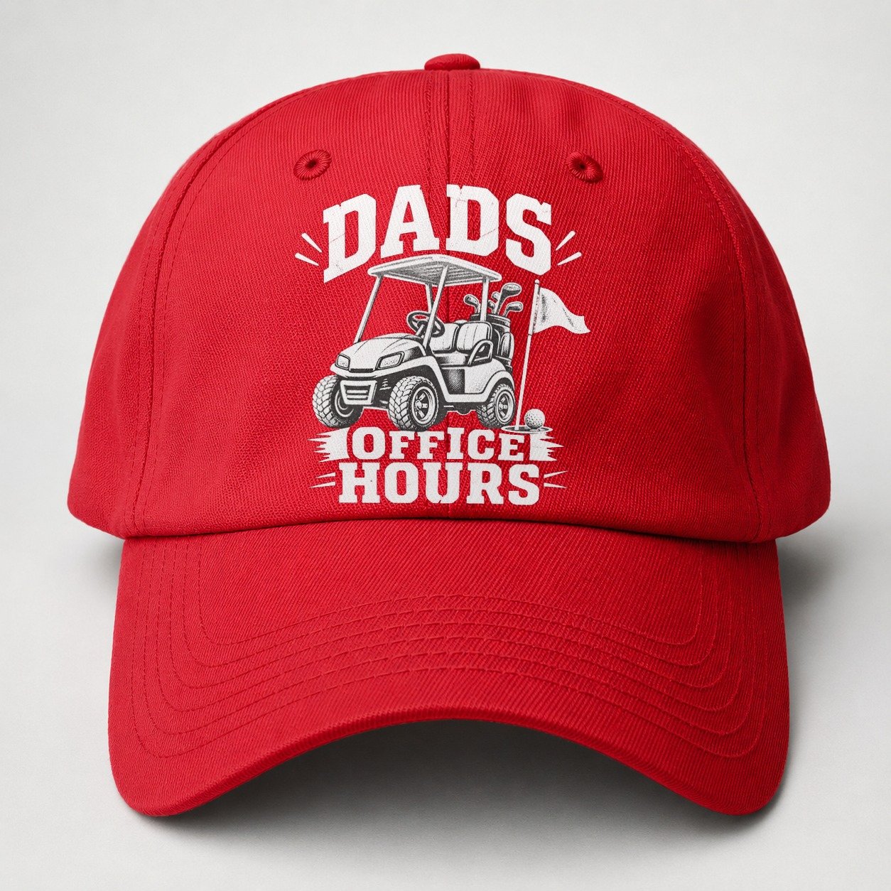 Dads Office Hours Golf Life Baseball Cap – Red