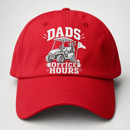Dads Office Hours Golf Life Baseball Cap – Red