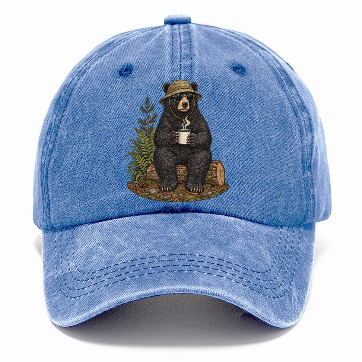 Bear Morning Brew Slow Camp Club Classic Cap – Summer Sky