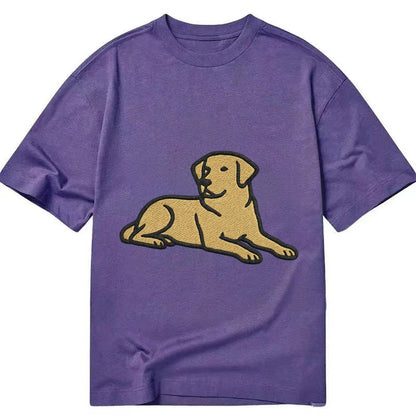 Labrador Retriever Yellow Lab Relaxed Lying Down With Head U Classic T-shirt – Purple