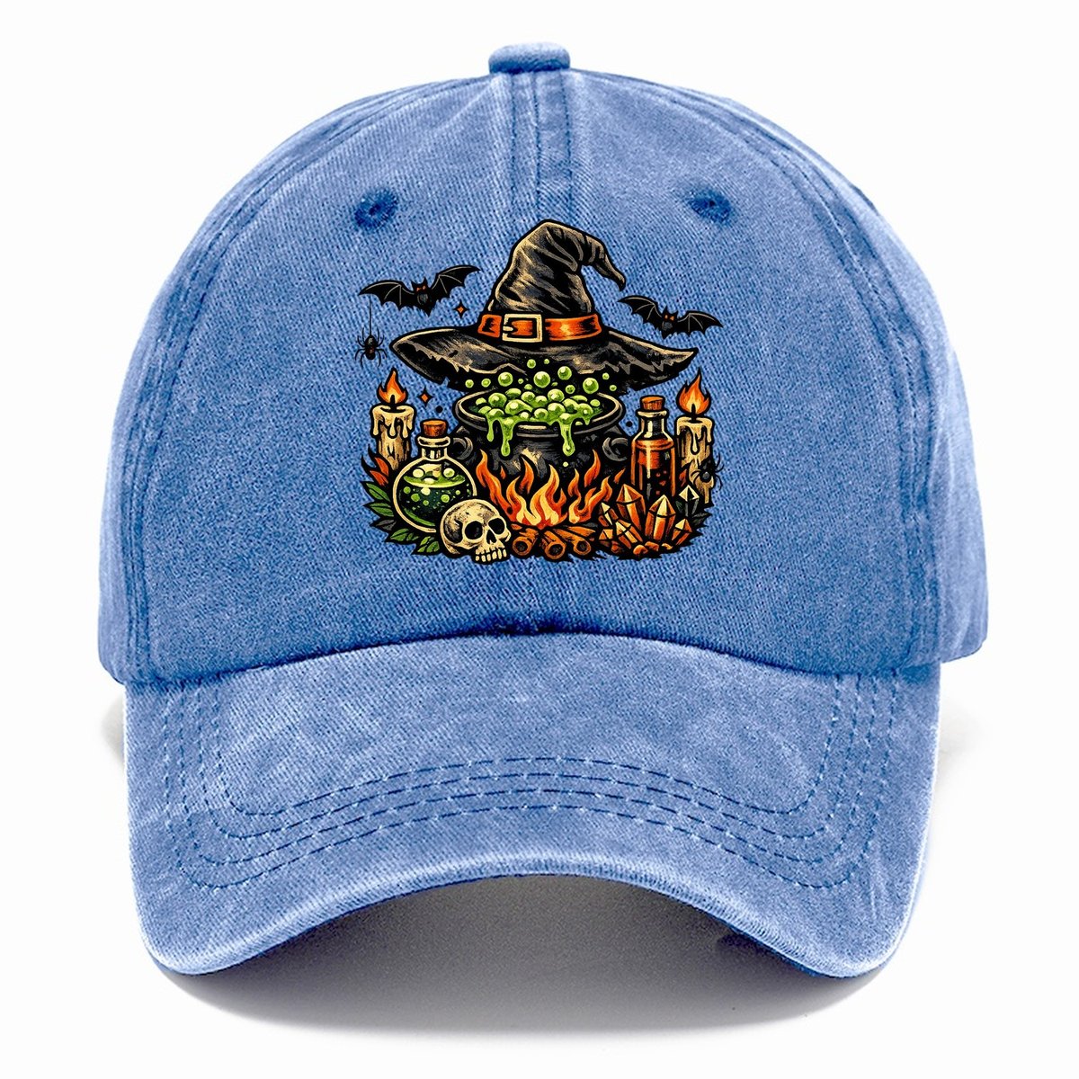 Witch Cauldron Skull Hat Classic Cap – Summer Sky