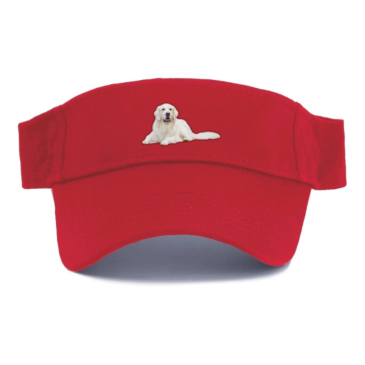 White English Cream Golden Retrievers Visor – Red