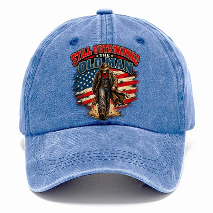 Still Outrunning The Old Man Old Man Strong Classic Cap – Summer Sky