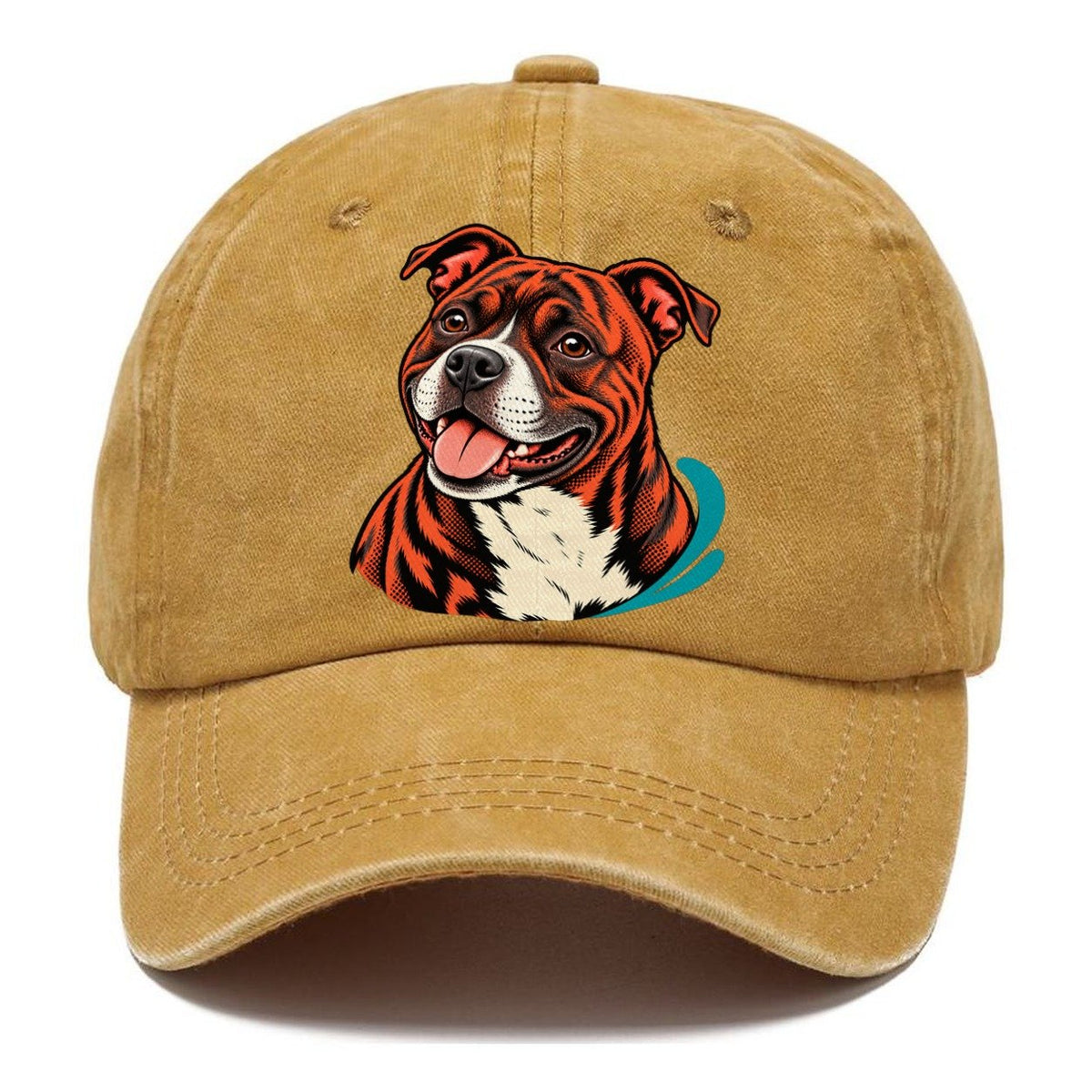 Happy Pitbull Pop Art Portrait Classic Cap – Golden Harvest