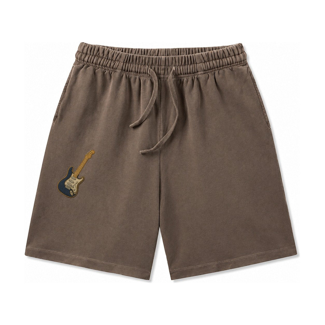Electric Guitar Washed Shorts – Coffee