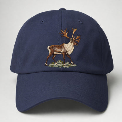 Woodland Caribou And Reindeer Lichen Canada Cultural Icons Baseball Cap – Twilight Navy