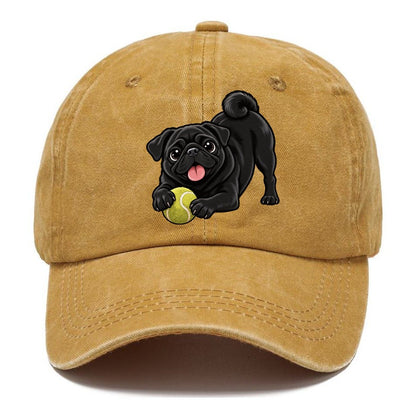 Black Pug with Tennis Ball Classic Cap – Golden Harvest