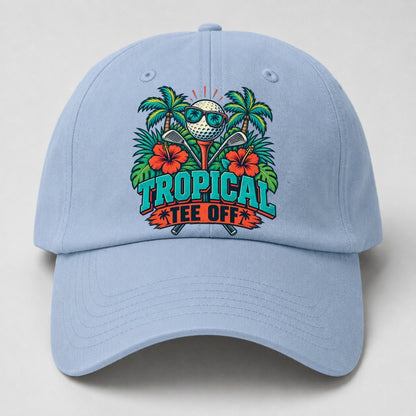 Tropical Tee Off Golf Life Baseball Cap – Light Blue