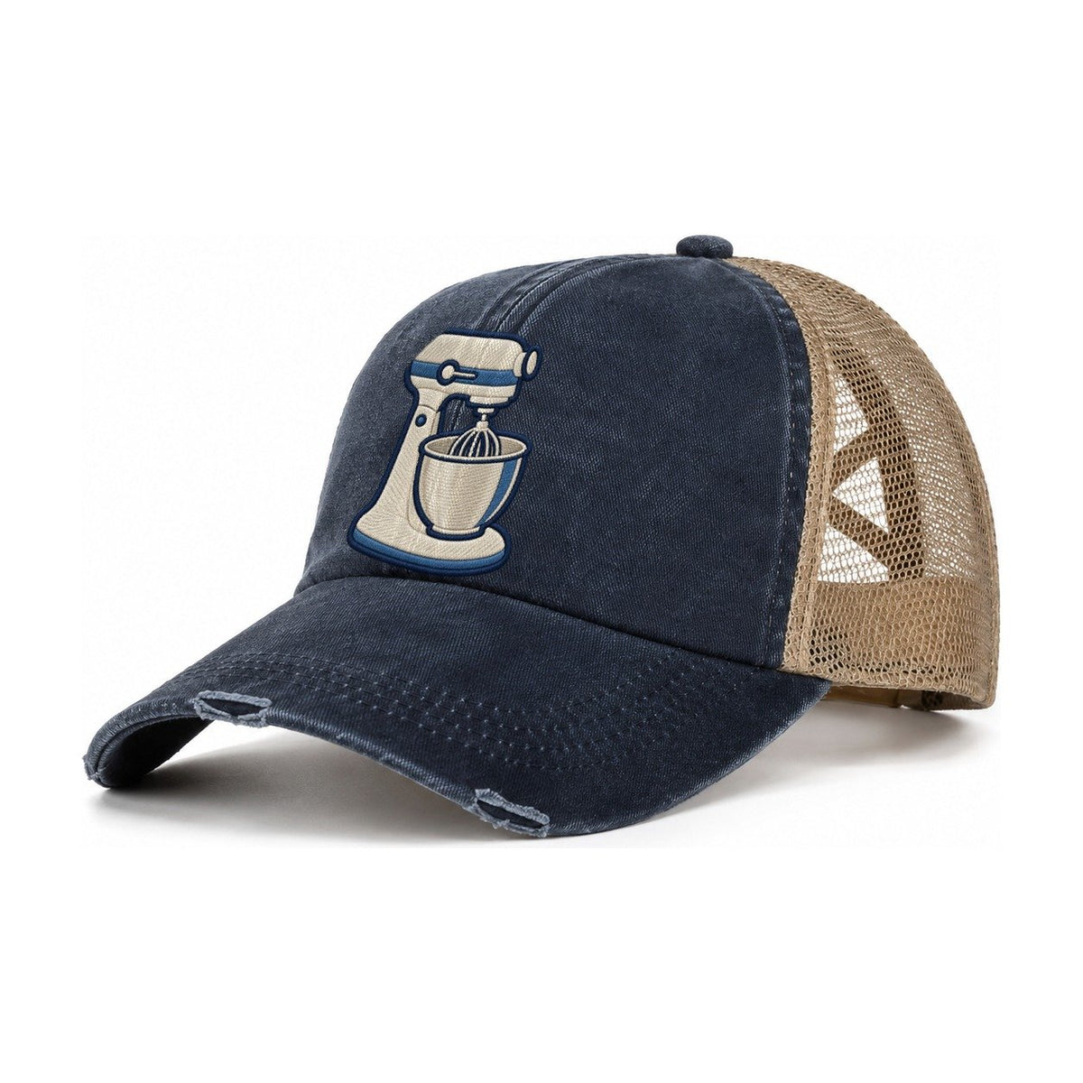 Stand Mixer Tiny Solo Marks Women's Ponytail Trucker Hat – Navy Khaki