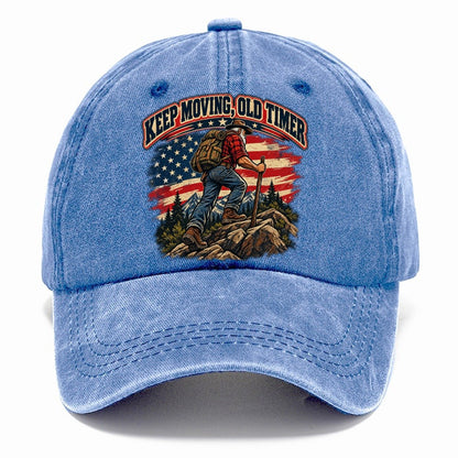 Keep Moving Old Timer Old Man Strong Classic Cap – Summer Sky