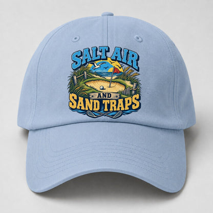 Salt Air And Sand Traps Golf Life Baseball Cap – Light Blue