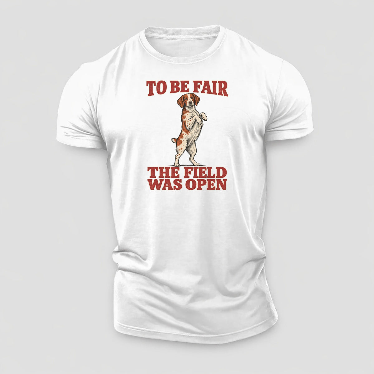 Brittany Dog Declarations Cotton T-Shirt – White