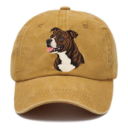 Brindle Pitbull Portrait Classic Cap – Golden Harvest