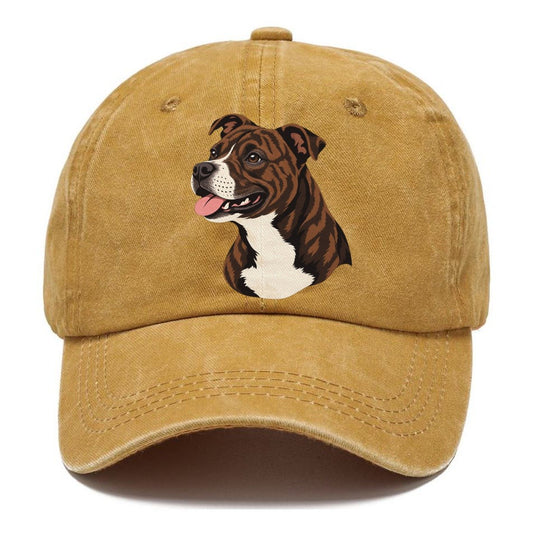 Brindle Pitbull Portrait Classic Cap – Golden Harvest