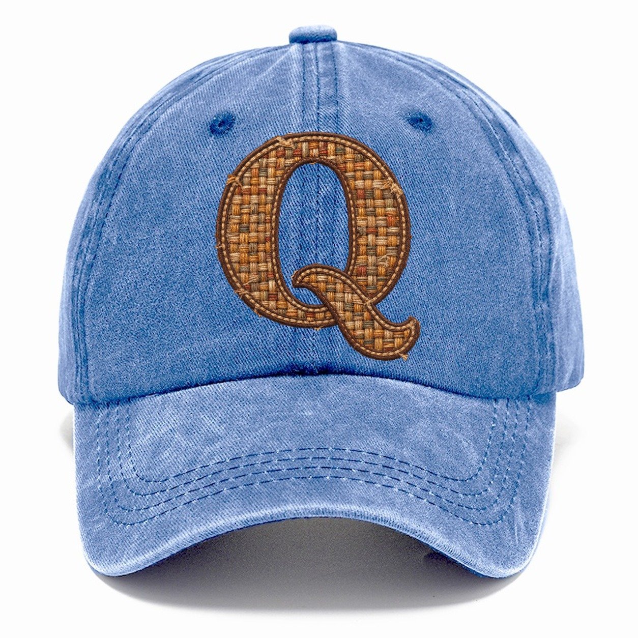 Woven Tweed Q Monogram Classic Cap – Summer Sky