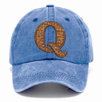 Woven Tweed Q Monogram Classic Cap – Summer Sky