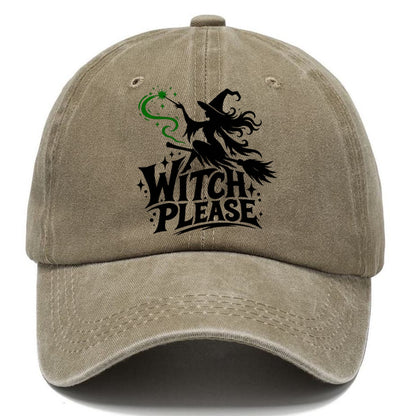 Witch Please Slogan Witch Magic Classic Cap – Warm Sand
