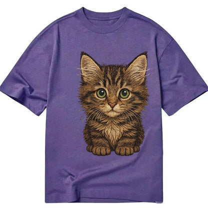 Baby Maine Coon Kitten Large Fluffy Tabby Tufted Ears Big Gr Classic T-shirt – Purple